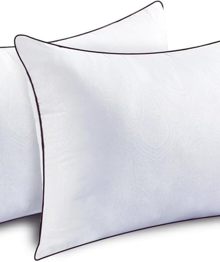 Bed Pillows Standard Size Set of 2, Cooling and Supportive Full Pillow 2 Pack for Side and Back Sleepers, Down Alternative Hotel Collection Sleeping Pillows, 26x20 Inches