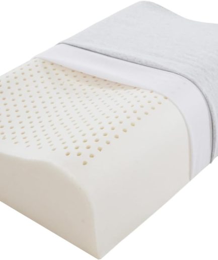 Latex Foam Pillows, Cervical Pillow for Neck and Shoulder Pain Relief, Ergonomic Contour Bed Pillow, Soft for Side Sleep Stomach Sleeping and Back Sleeper(23.6"×15.7"×3.7"/4.5")