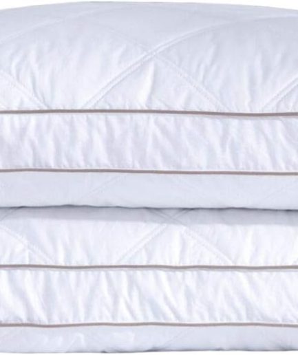 Goose Feathers and Down Pillow for Sleeping Gusseted Bed Hotel Collection Pillows, Standard, Set of 2
