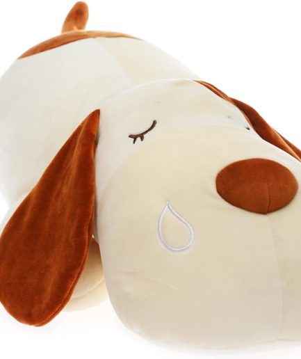 Dog Plush Pillow, Soft Stuffed Animals Toy Dog Plushie Body Pillow Gifts for Kids Girls Boys (Brown, 17.7 inch)