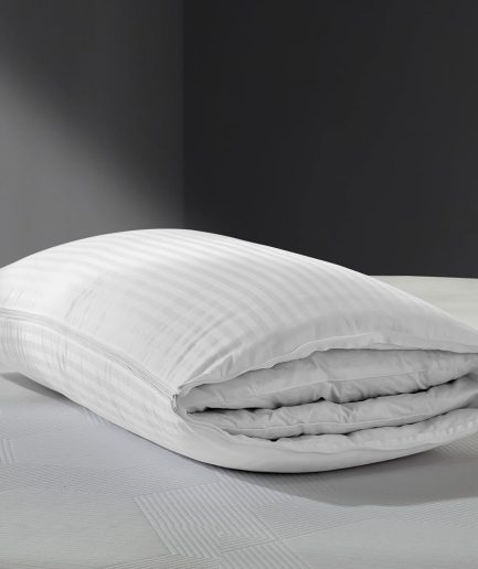 2-in-1 Assembleable Feathers Down Pillow for Sleeping, Standard/Queen Size Soft-Medium-Firm Adjustable Bed Pillow Insert for Stomach, Back or Side Sleepers, 20x28 Inches