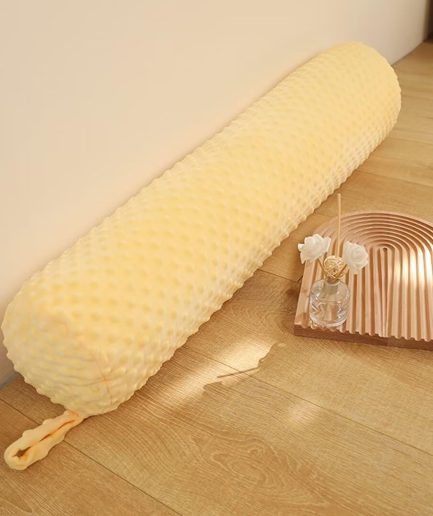 Cervical Neck Roll Pillow for Sleeping, Plush Cute Round Neck Cylinder Pillows for Sleeping Support, Removable Washable Cover 24IN,Yellow