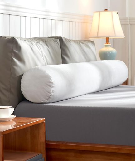 7.8"x60" Body Pillow for Queen Bed, Memory Foam Bolster w/Removable Velvet Cover, Headboard Gap Filler Pillow, White