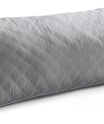 Body Pillow for Adults - Premium Grey Firm Fluffy Long Pillows - 21 x 54 Soft Plush Full Body Pillows - Adjustable Side Pillow for Sleeping