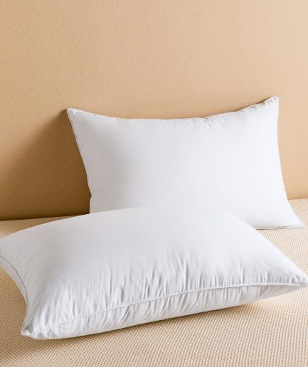 Feather Down Pillows Standard Size Set of 2, Luxury Soft Feather Pillows for Sleeping, Smooth Down-Proof Fabric, Hotel Collection Bed Pillows Surround Fill Polyester (White, 20"x26")