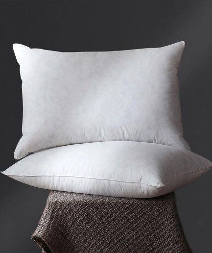 Down Feather Pillow Standard Queen Size Set of 2 Bed Pillows for Sleeping, Breathable 100% Down-Proof Cotton Cover, Soft Yet Fluffy for Back Stomach Side Sleeper Pillow Inserts(2 Pack,20X28)