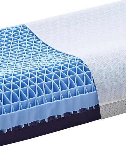 Pillow for Sleeping with Adjustable Booster 100% Elastic Grid Ergonomic Supportive Neck Oversized Pillow for Hot Sleepers